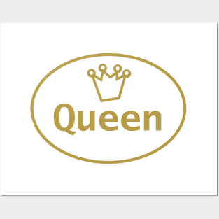 Gold Queen and Crown  Oval Posters and Art